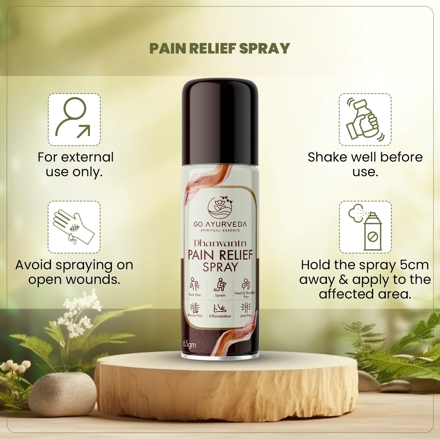 Go Ayurveda Dhanvantri Super Saver Pain Care Kit - Joint & Muscle Relief Oil 80ml, Head Roll-On, Balm, Feminine Cramp Relief, Pain Spray