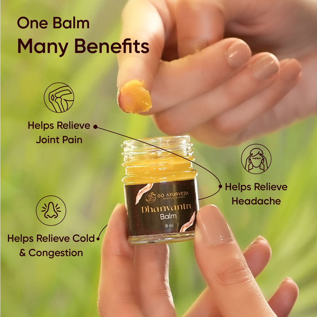 Go Ayurveda Dhanvantri Pain Care Kit (Joint & Muscle Pain Relief Oil 80ml, Balm, Head Roll On)