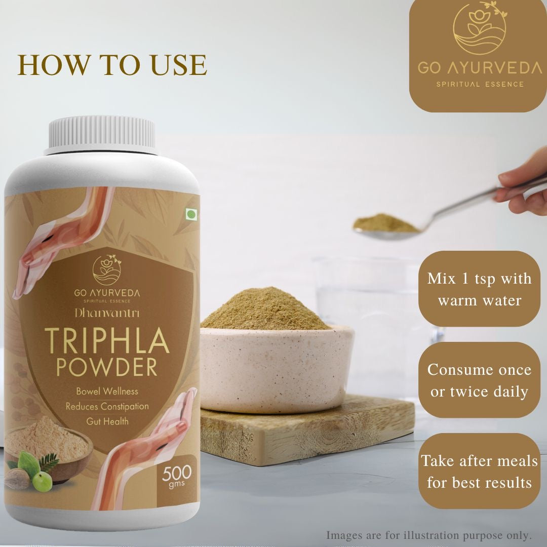 Triphla Powder | For Constipation, Digestion and Acidity | No added Sugar | 500g