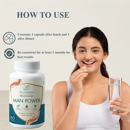 Man Power Capsules | Boosts Testosterone | Revital for Men | 60 Capsules