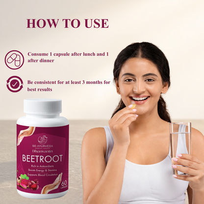 Beetroot Capsules | Supports Blood Circulation, Energy & Cardiovascular Wellness | 60 Capsules