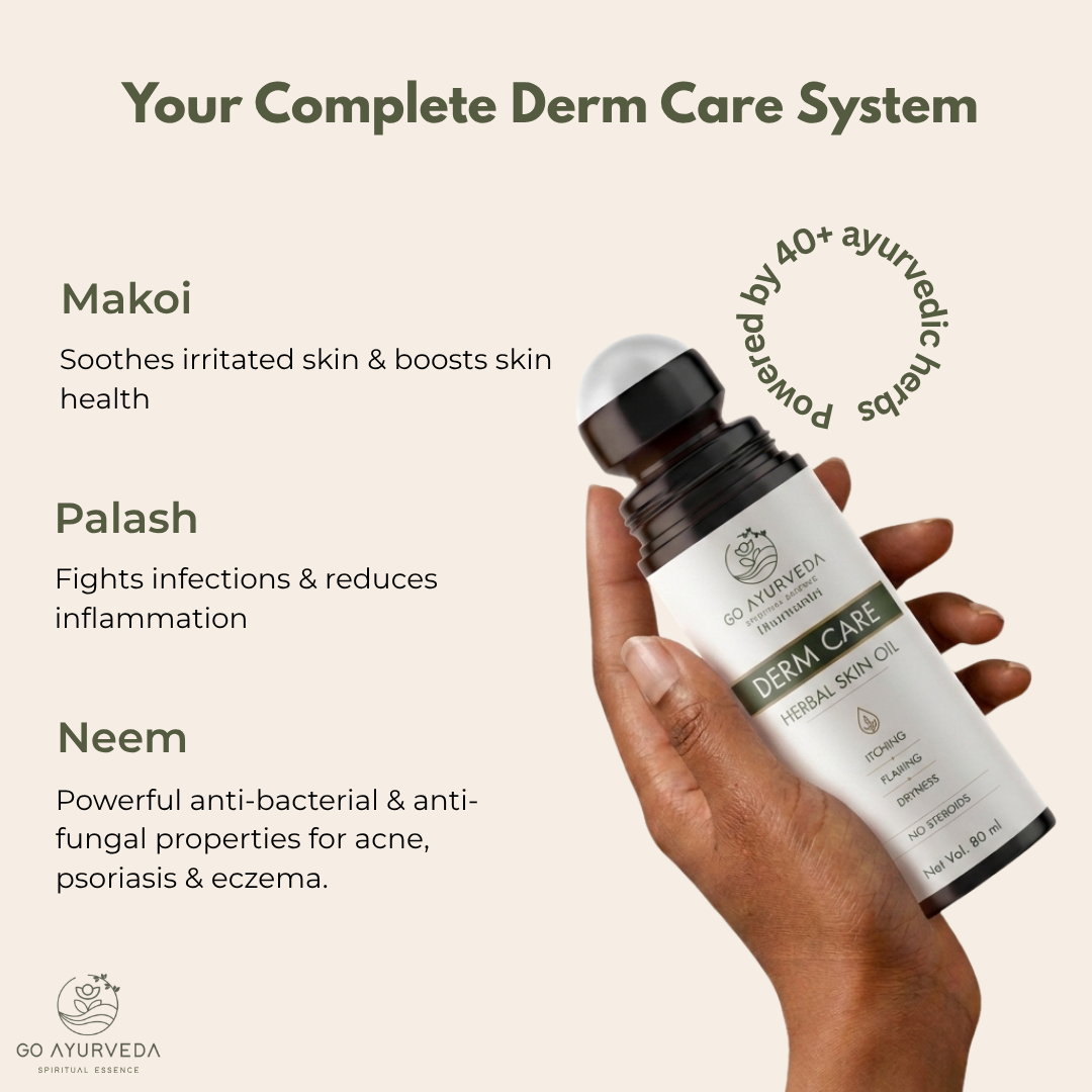 Derm Care Oil Roll-On - Ayurvedic Oil for Psoriasis, Eczema, Itching & Rashes