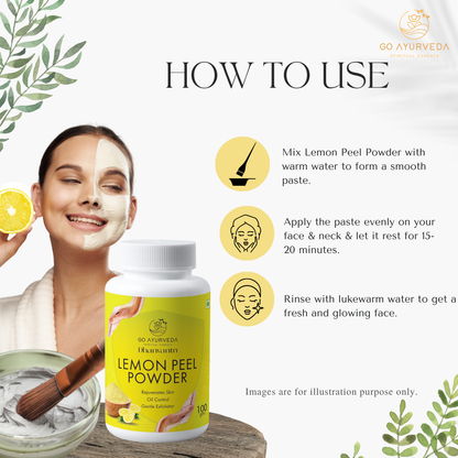 Lemon Peel Powder | Face Pack | Brighten, Detox & Revitalize Skin | 100g