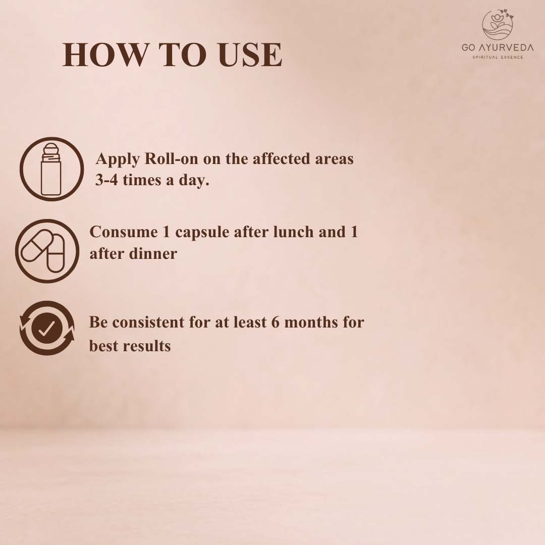 Derm Care Solution - Ayurvedic Capsules & Oil Roll-On for Psoriasis, Eczema & Itching