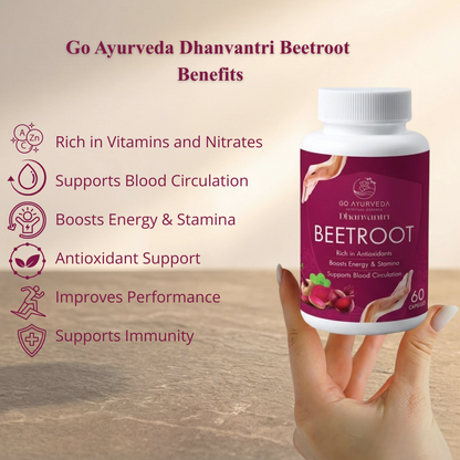 Beetroot Capsules | Supports Blood Circulation, Energy & Cardiovascular Wellness | 60 Capsules