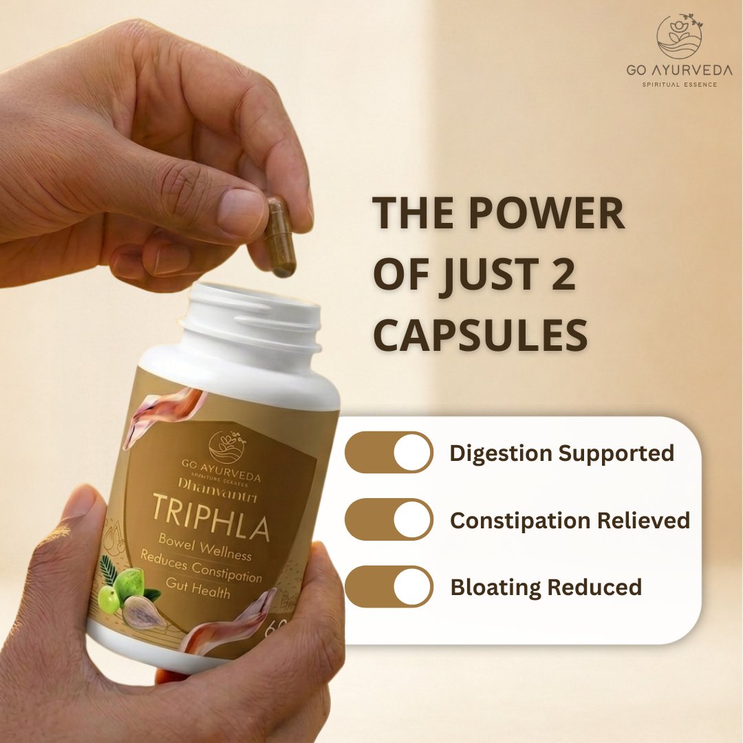 Triphla Capsules | For Constipation, Digestion and Acidity | No added Sugar | 60 Capsules