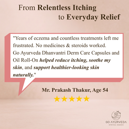 Derm Care Solution - Ayurvedic Capsules & Oil Roll-On for Psoriasis, Eczema & Itching