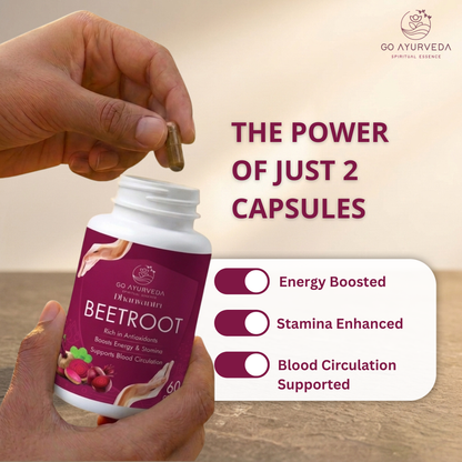 Beetroot Capsules | Supports Blood Circulation, Energy & Cardiovascular Wellness | 60 Capsules