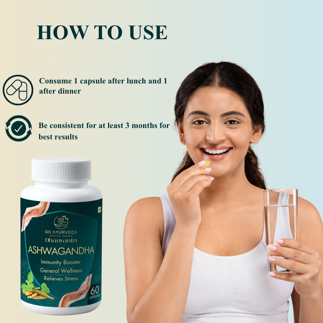 Ashwagandha Capsules | For Deep Sleep | Immunity Booster | 60 Capsules