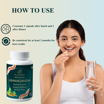 Ashwagandha Capsules | For Deep Sleep | Immunity Booster | 60 Capsules
