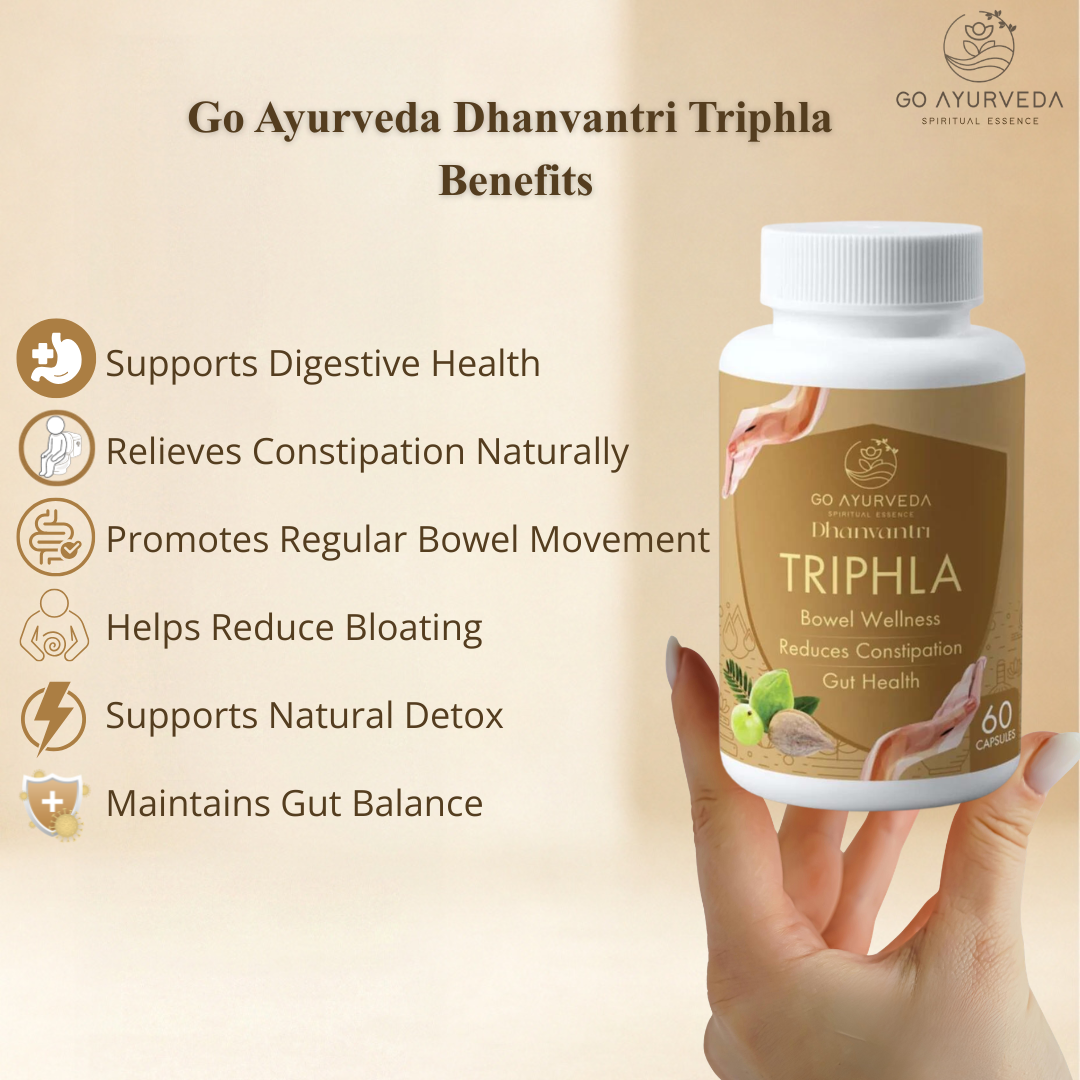 Triphla Capsules | For Constipation, Digestion and Acidity | No added Sugar | 60 Capsules