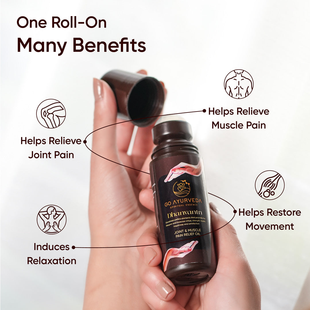 Go Ayurveda Dhanvantri Super Saver Pain Care Kit - Joint & Muscle Relief Oil 80ml, Head Roll-On, Balm, Feminine Cramp Relief, Pain Spray