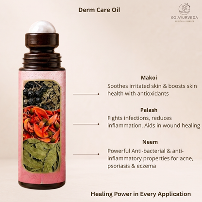 Derm Care Solution - Ayurvedic Capsules & Oil Roll-On for Psoriasis, Eczema & Itching