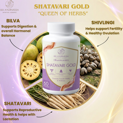 Shatavari Gold Capsules | For Hormonal Balance, PCOD & Women’s Wellness | 60 Capsules