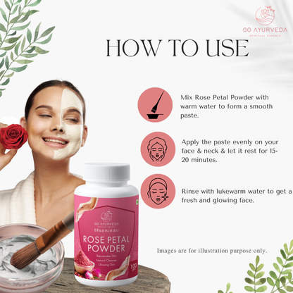 Rose Petal Powder | Face Pack | Brightens & Revitalizes Skin | 100g