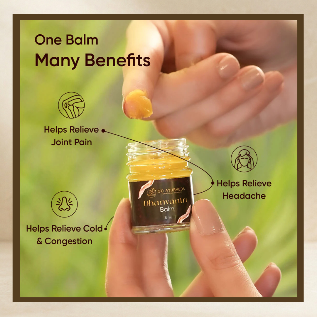 Balm for Pain Relief - 8 ML ( Pack of 4 ) | Fast Relief from Body Pain, Joint Pain, Headache, Cough & Cold