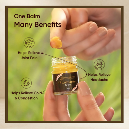 Balm for Pain Relief - 8 ML ( Pack of 4 ) | Fast Relief from Body Pain, Joint Pain, Headache, Cough & Cold