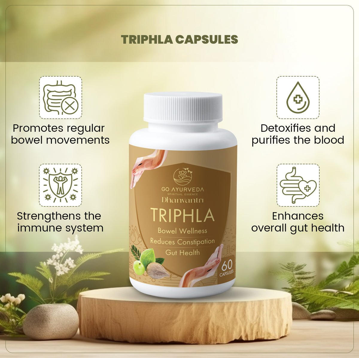 Triphala Biologique Vita World 500mg 120 Gélules - Amalaki, Bibhitaki, Haritaki - Neuf