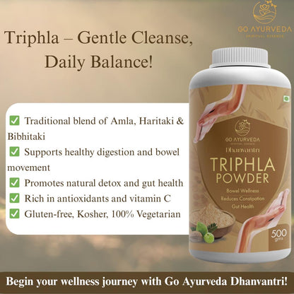 Triphla Powder | For Constipation, Digestion and Acidity | No added Sugar