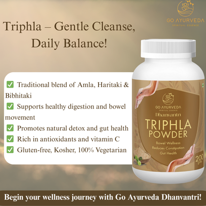 Triphla Powder | For Constipation, Digestion and Acidity | No added Sugar