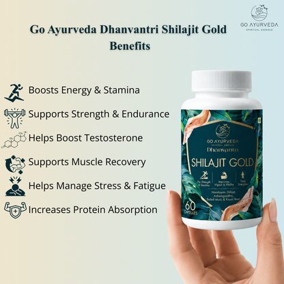 Shilajit Gold Capsules - Pure Himalayan Shilajit with Ashwagandha for Energy & Stamina | 60 Capsules